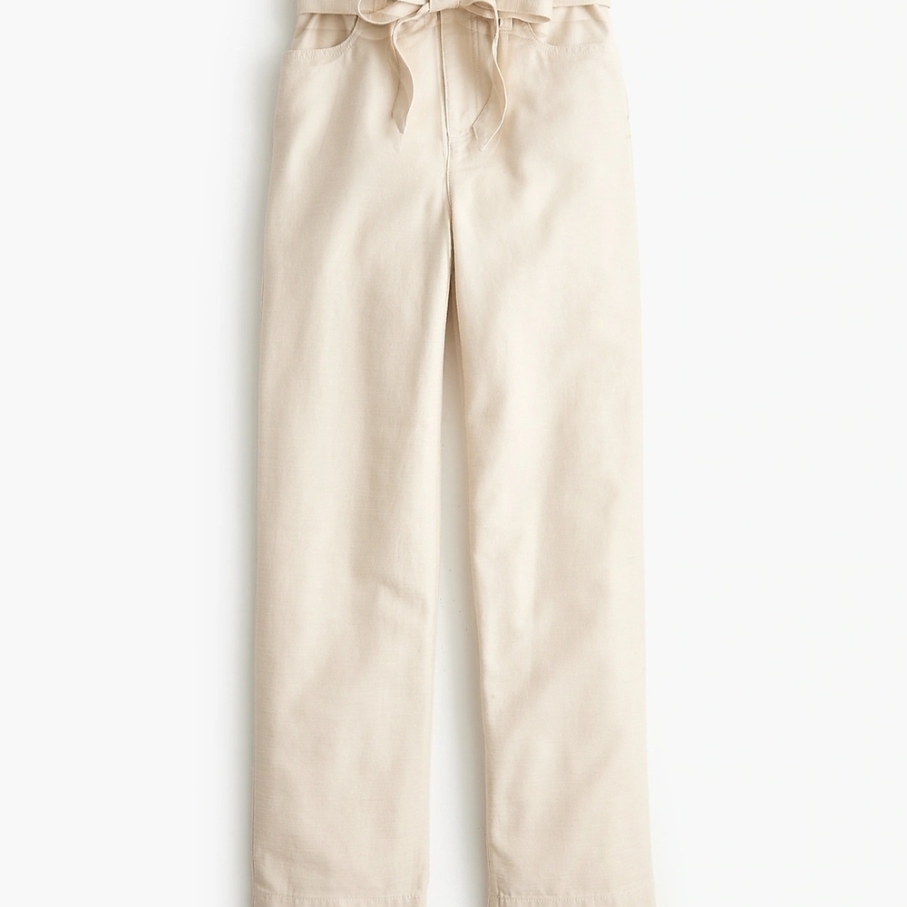 J. Crew Factory Women's Beige Tie-Waist Trousers
